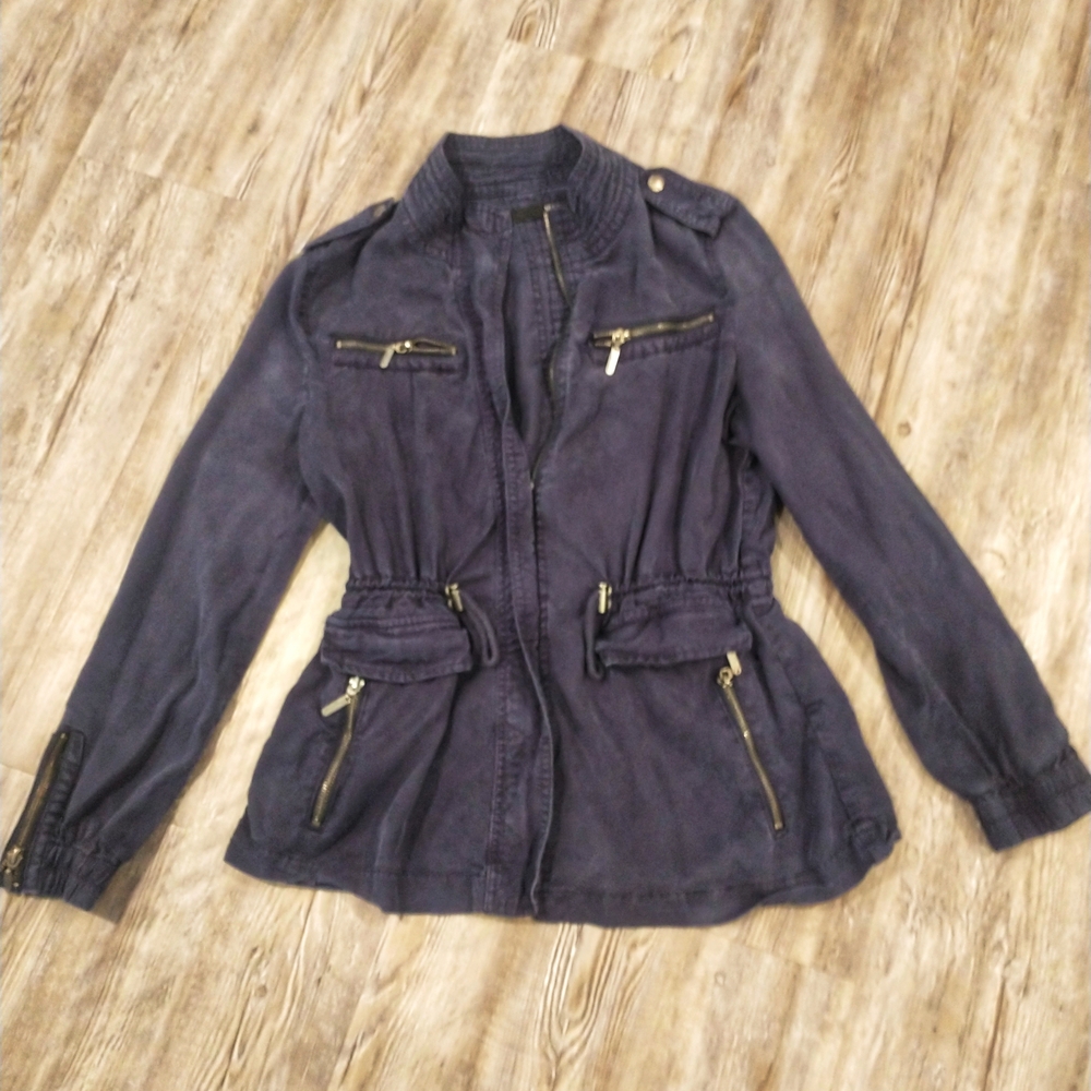 Street Wear/Utility Jacket-Max Jeans Full Zip Blue, Utility Cargo Jacket, Size S